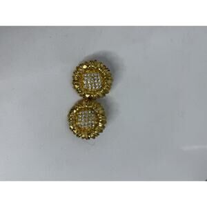 Joan Rivers Classic Collection Clip-on Earrings Sunflower with Pave Rhinestones